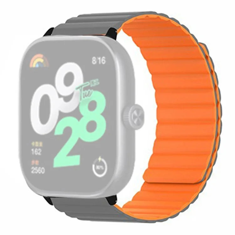 For Xiaomi Redmi Watch 4 Magnetic Silicone Watch Band Strap with Alloy Connector