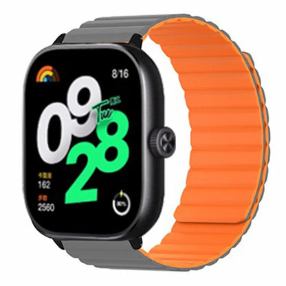 For Xiaomi Redmi Watch 4 Magnetic Silicone Watch Band Strap with Alloy Connector