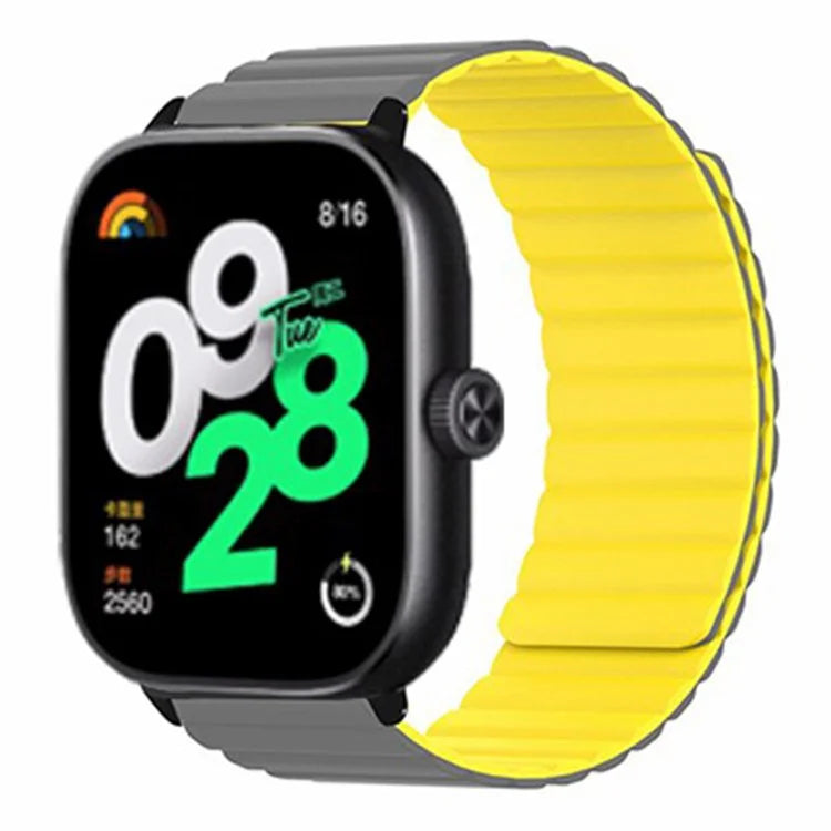 For Xiaomi Redmi Watch 4 Magnetic Silicone Watch Band Strap with Alloy Connector