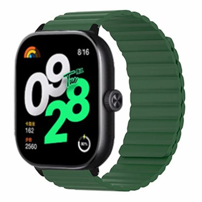 For Xiaomi Redmi Watch 4 Magnetic Silicone Watch Band Strap with Alloy Connector