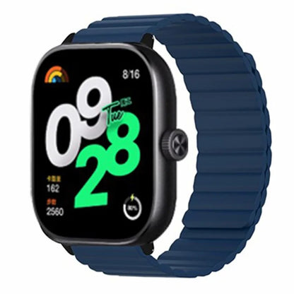 For Xiaomi Redmi Watch 4 Magnetic Silicone Watch Band Strap with Alloy Connector