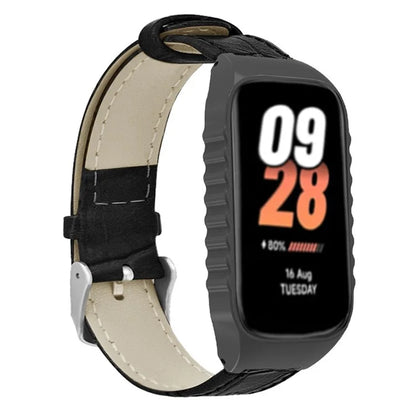 For Xiaomi Smart Band 8 Active Watch Band Bamboo Texture Wrist Strap with Watch Case