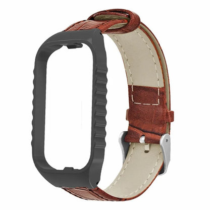 For Xiaomi Smart Band 8 Active Watch Band Bamboo Texture Wrist Strap with Watch Case