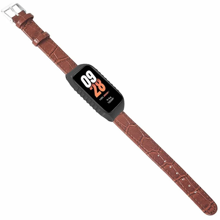 For Xiaomi Smart Band 8 Active Watch Band Bamboo Texture Wrist Strap with Watch Case