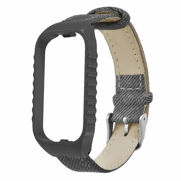 For Xiaomi Smart Band 8 Active Strap Replacement Denim Texture Band with Watch Case
