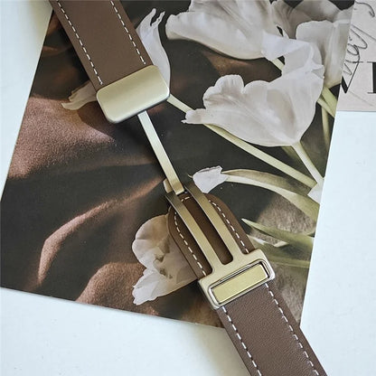 22mm Universal Replacement Wrist Band Magnetic Cow Leather Strap