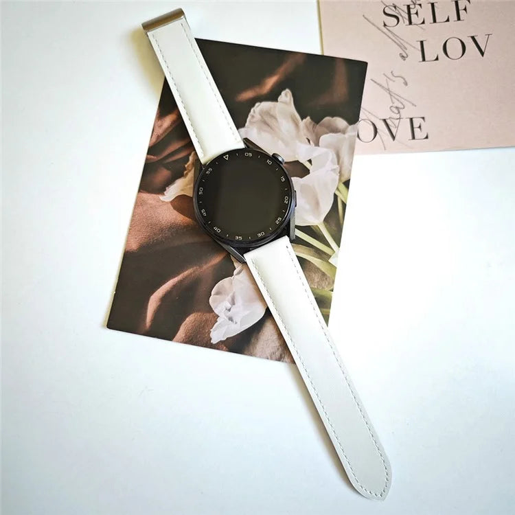 22mm Universal Replacement Wrist Band Magnetic Cow Leather Strap