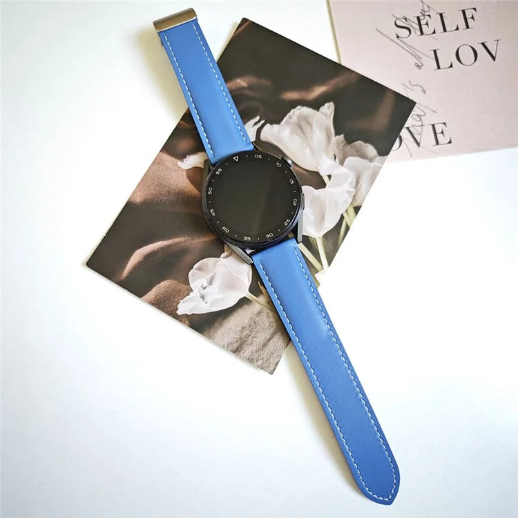 22mm Universal Replacement Wrist Band Magnetic Cow Leather Strap