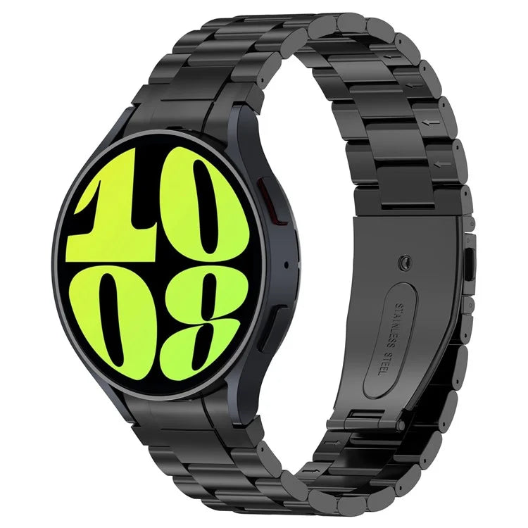 For Samsung Galaxy Watch6 / Watch6 Classic / Watch 5 Watch Band 3-Beads Titanium Steel Strap