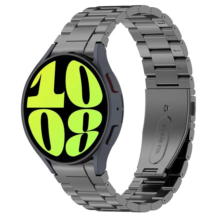 For Samsung Galaxy Watch6 / Watch6 Classic / Watch 5 Watch Band 3-Beads Titanium Steel Strap