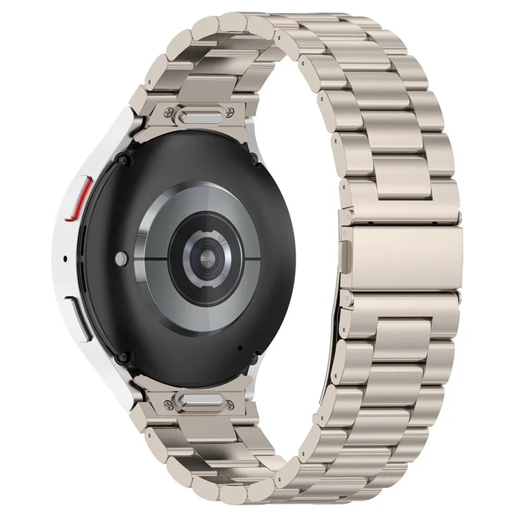 For Samsung Galaxy Watch6 / Watch6 Classic / Watch 5 Watch Band 3-Beads Titanium Steel Strap