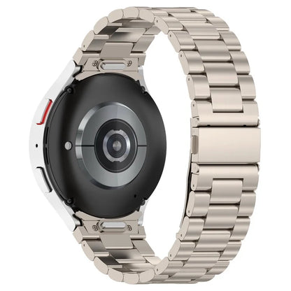 For Samsung Galaxy Watch6 / Watch6 Classic / Watch 5 Watch Band 3-Beads Titanium Steel Strap