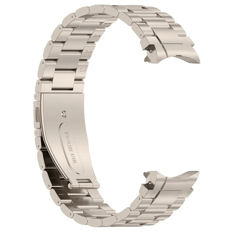 For Samsung Galaxy Watch6 / Watch6 Classic / Watch 5 Watch Band 3-Beads Titanium Steel Strap