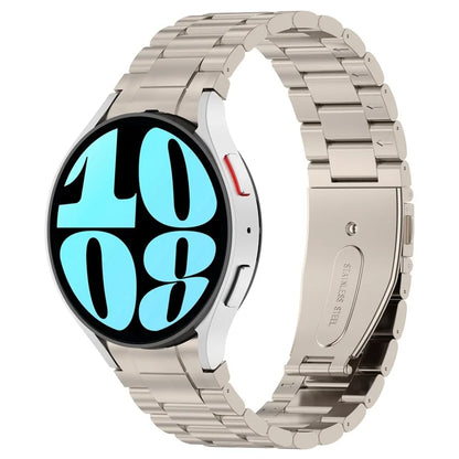 For Samsung Galaxy Watch6 / Watch6 Classic / Watch 5 Watch Band 3-Beads Titanium Steel Strap