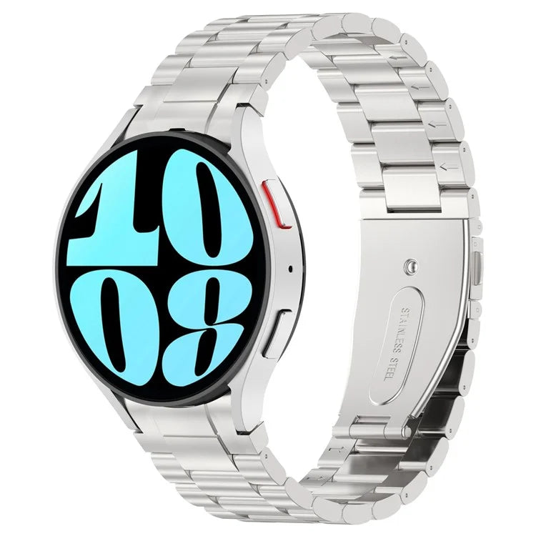 For Samsung Galaxy Watch6 / Watch6 Classic / Watch 5 Watch Band 3-Beads Titanium Steel Strap