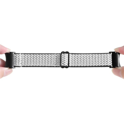 For Samsung Galaxy Watch6 / Watch6 Classic / Watch 5 Wave Shape Watch Strap Braided Wrist Band+White
