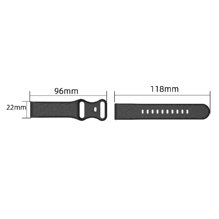 For Coros Pace 3 / Apex 46mm / Apex Pro Silicone Band 22mm Leopard Texture Watch Strap
