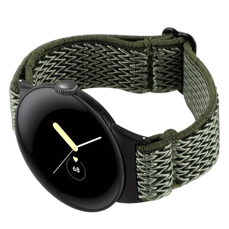 For Google Pixel Watch 2 / Pixel Watch Nylon Braided Watch Band Wave Wrist Strap