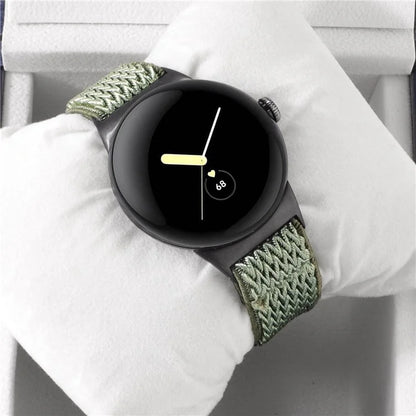 For Google Pixel Watch 2 / Pixel Watch Nylon Braided Watch Band Wave Wrist Strap