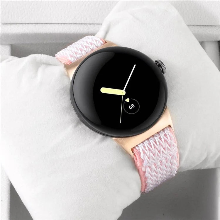 For Google Pixel Watch 2 / Pixel Watch Nylon Braided Watch Band Wave Wrist Strap
