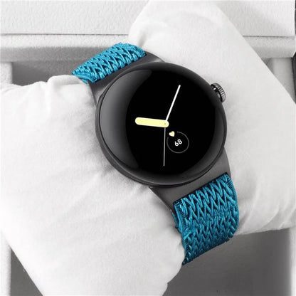 For Google Pixel Watch 2 / Pixel Watch Nylon Braided Watch Band Wave Wrist Strap