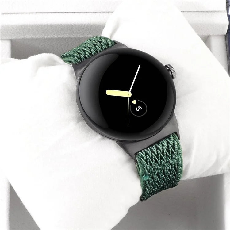 For Google Pixel Watch 2 / Pixel Watch Nylon Braided Watch Band Wave Wrist Strap
