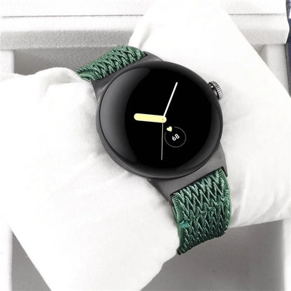 For Google Pixel Watch 2 / Pixel Watch Nylon Braided Watch Band Wave Wrist Strap