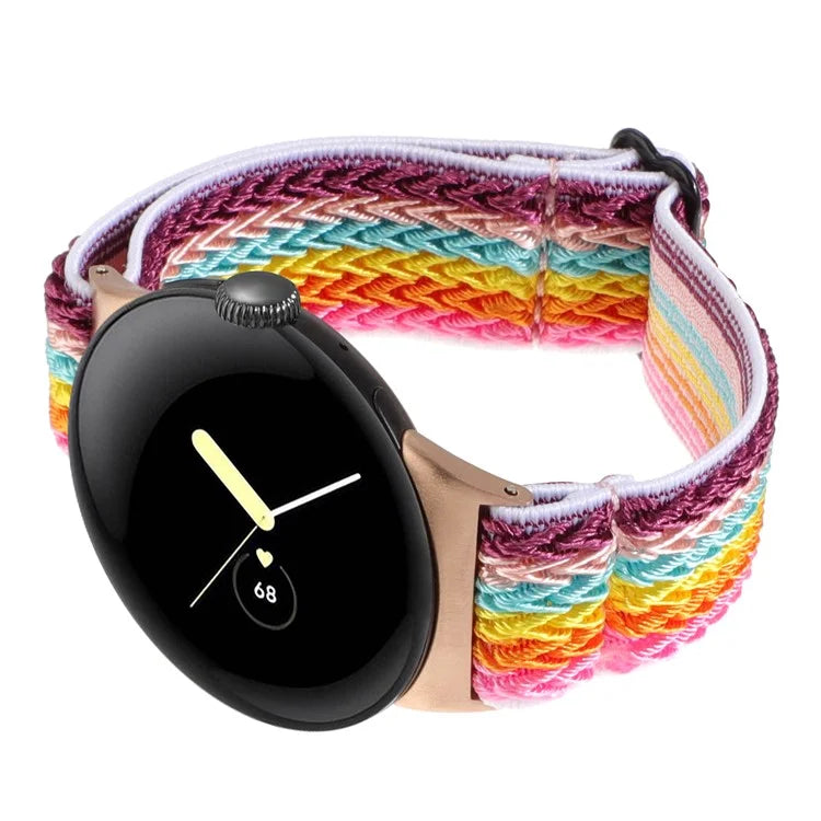 For Google Pixel Watch 2 / Pixel Watch Nylon Braided Watch Band Wave Wrist Strap
