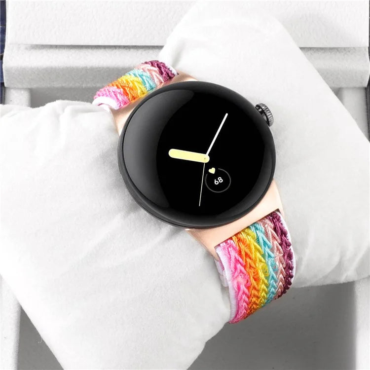 For Google Pixel Watch 2 / Pixel Watch Nylon Braided Watch Band Wave Wrist Strap