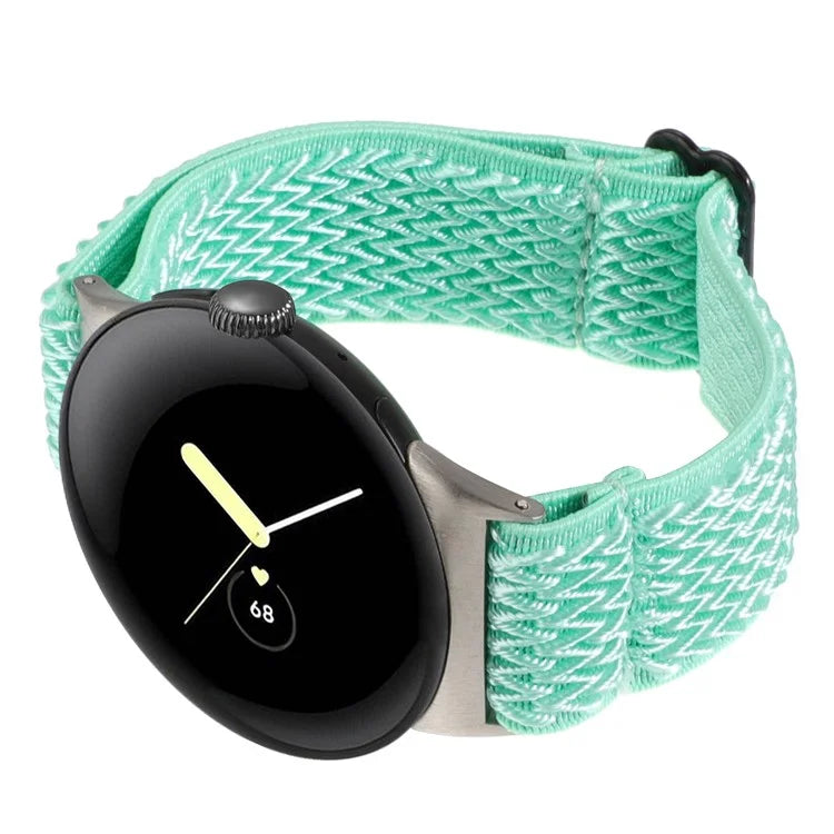 For Google Pixel Watch 2 / Pixel Watch Nylon Braided Watch Band Wave Wrist Strap
