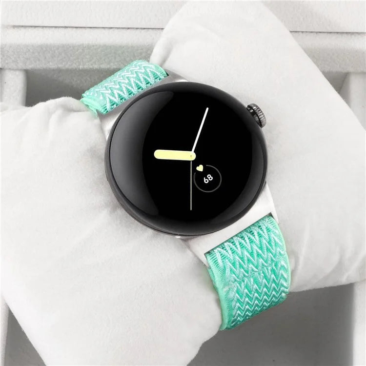 For Google Pixel Watch 2 / Pixel Watch Nylon Braided Watch Band Wave Wrist Strap