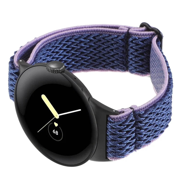 For Google Pixel Watch 2 / Pixel Watch Nylon Braided Watch Band Wave Wrist Strap