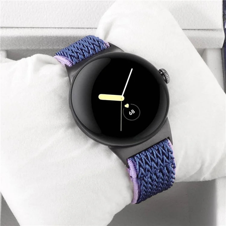 For Google Pixel Watch 2 / Pixel Watch Nylon Braided Watch Band Wave Wrist Strap