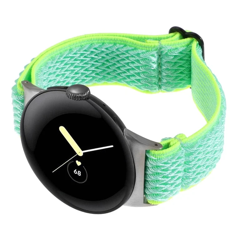 For Google Pixel Watch 2 / Pixel Watch Nylon Braided Watch Band Wave Wrist Strap