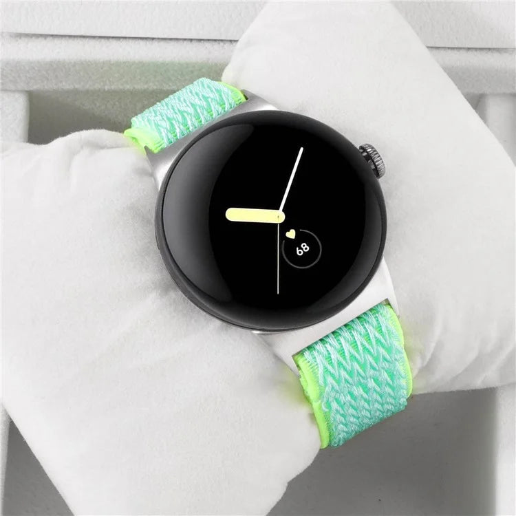 For Google Pixel Watch 2 / Pixel Watch Nylon Braided Watch Band Wave Wrist Strap