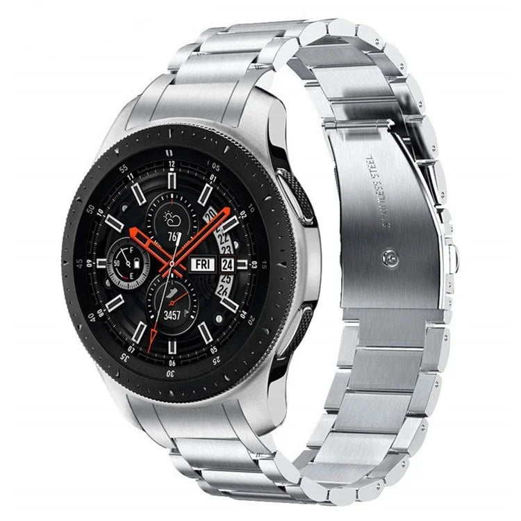For Huawei Watch GT 4 46mm Watch Band Three Beads Stainless Steel Strap Replacement