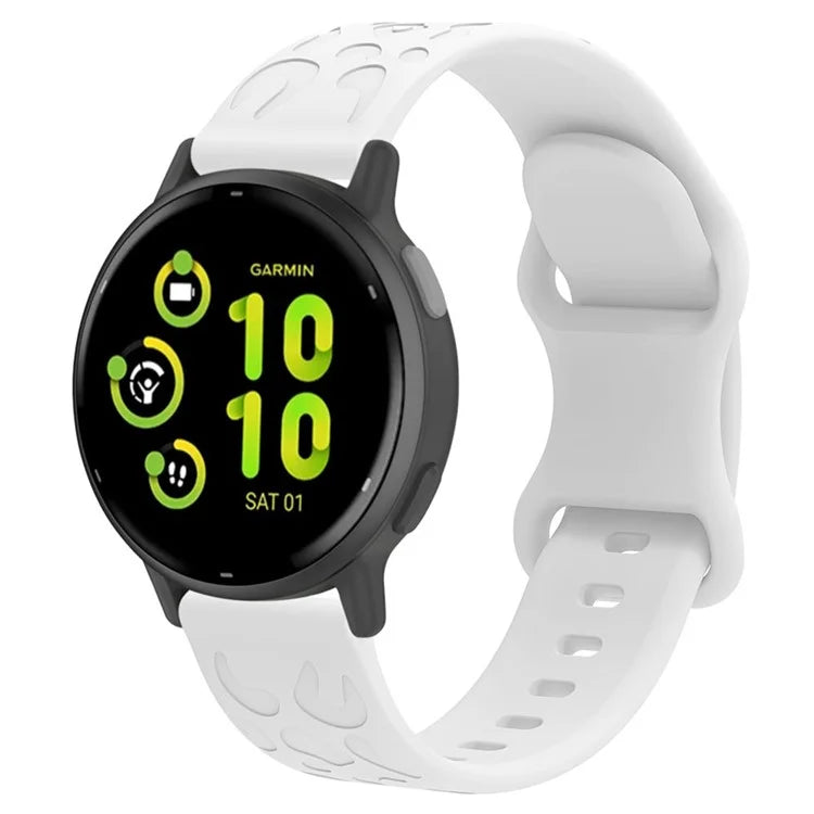 For Garmin Venu 2 Plus / vivoactive 5 20mm Silicone Watch Band Leopard Texture Adjustable Strap