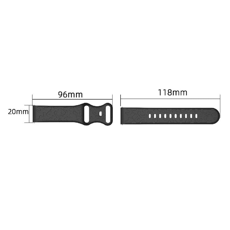 For Garmin Venu 2 Plus / vivoactive 5 20mm Silicone Watch Band Leopard Texture Adjustable Strap