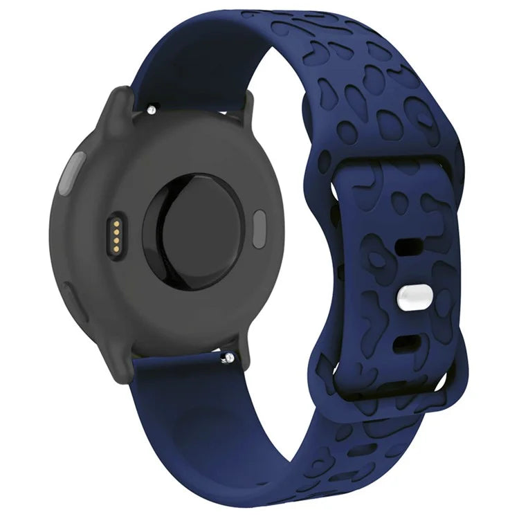 For Garmin Venu 2 Plus / vivoactive 5 20mm Silicone Watch Band Leopard Texture Adjustable Strap