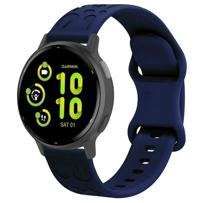 For Garmin Venu 2 Plus / vivoactive 5 20mm Silicone Watch Band Leopard Texture Adjustable Strap