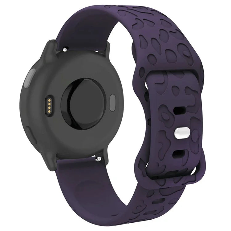 For Garmin Venu 2 Plus / vivoactive 5 20mm Silicone Watch Band Leopard Texture Adjustable Strap