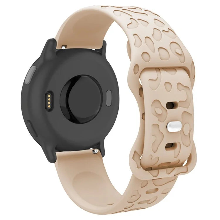 For Garmin Venu 2 Plus / vivoactive 5 20mm Silicone Watch Band Leopard Texture Adjustable Strap