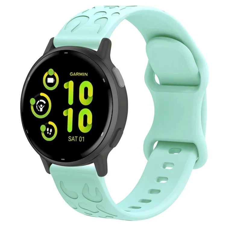 For Garmin Venu 2 Plus / vivoactive 5 20mm Silicone Watch Band Leopard Texture Adjustable Strap
