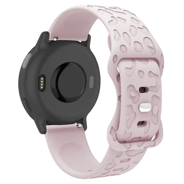 For Garmin Venu 2 Plus / vivoactive 5 20mm Silicone Watch Band Leopard Texture Adjustable Strap