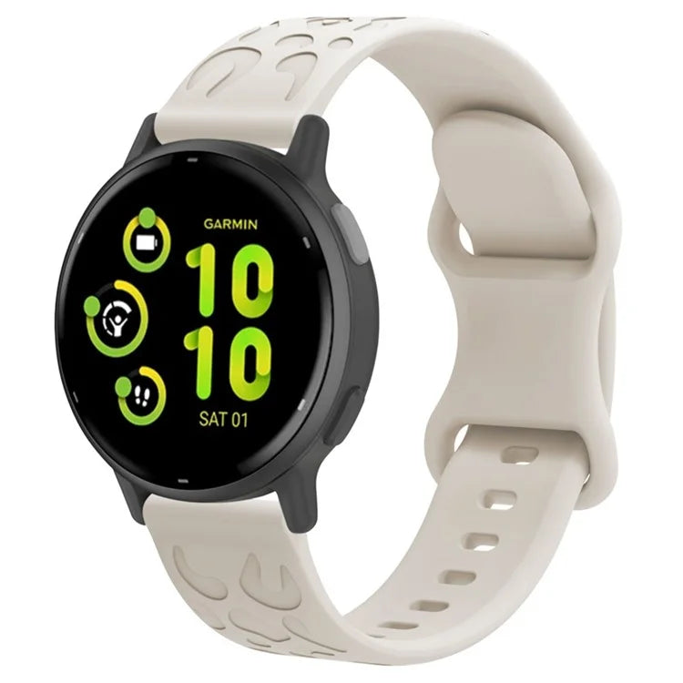 For Garmin Venu 2 Plus / vivoactive 5 20mm Silicone Watch Band Leopard Texture Adjustable Strap