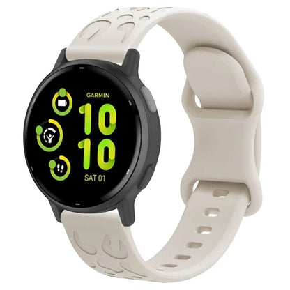 For Garmin Venu 2 Plus / vivoactive 5 20mm Silicone Watch Band Leopard Texture Adjustable Strap