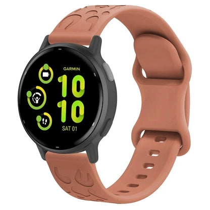 For Garmin Venu 2 Plus / vivoactive 5 20mm Silicone Watch Band Leopard Texture Adjustable Strap