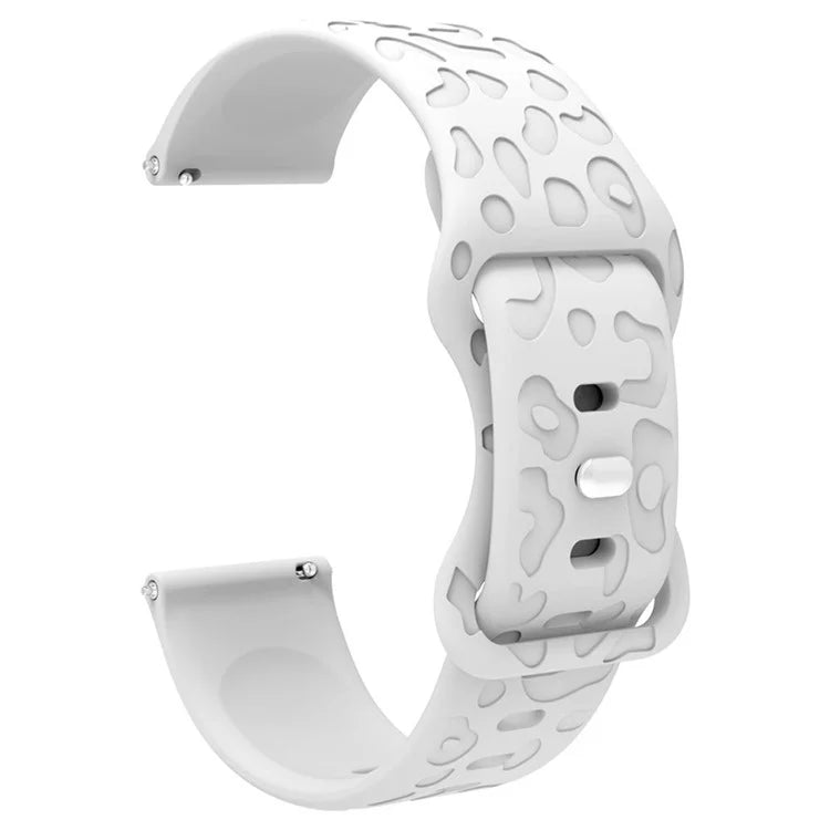 For Huawei Watch GT 4 41mm / Garmin Venu 3S 18mm Watch Band Leopard Texture Silicone Wrist Strap