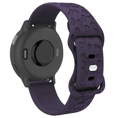 For Huawei Watch GT 4 41mm / Garmin Venu 3S 18mm Watch Band Leopard Texture Silicone Wrist Strap