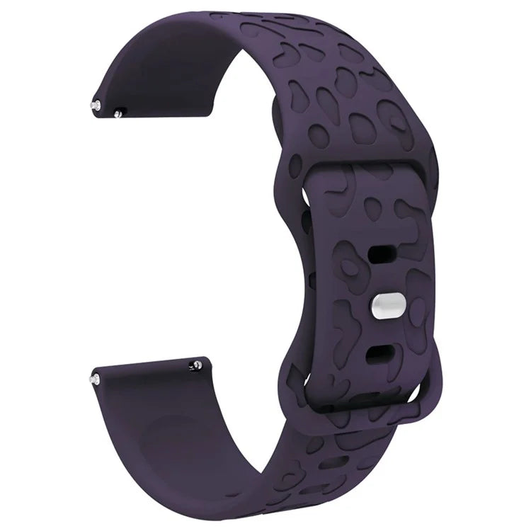For Huawei Watch GT 4 41mm / Garmin Venu 3S 18mm Watch Band Leopard Texture Silicone Wrist Strap